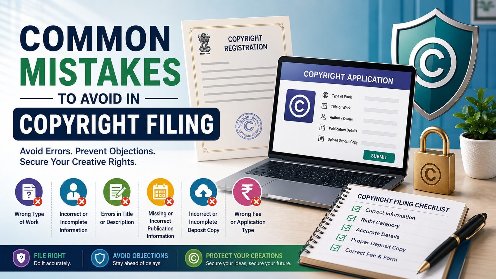 Read more about the article Common Mistakes to Avoid in Copyright Filing